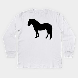 Pony shadow black Kids Long Sleeve T-Shirt